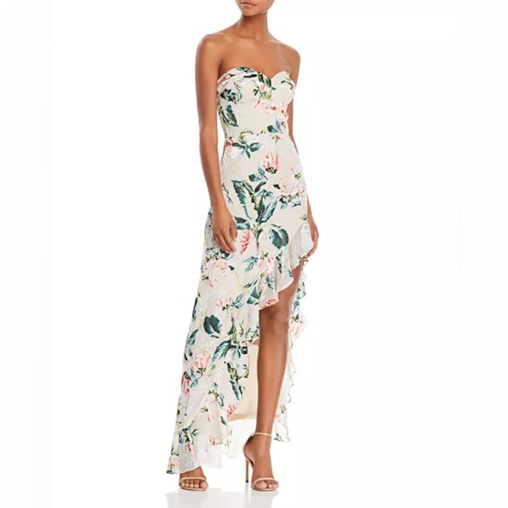 Amanda Uprichard Eden Burnout Asymmetric Maxi Dress